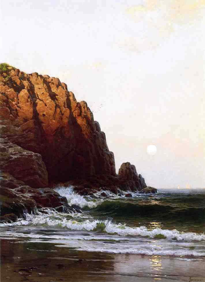 Alfred Thompson Bricher Moonrise Coast of Maine